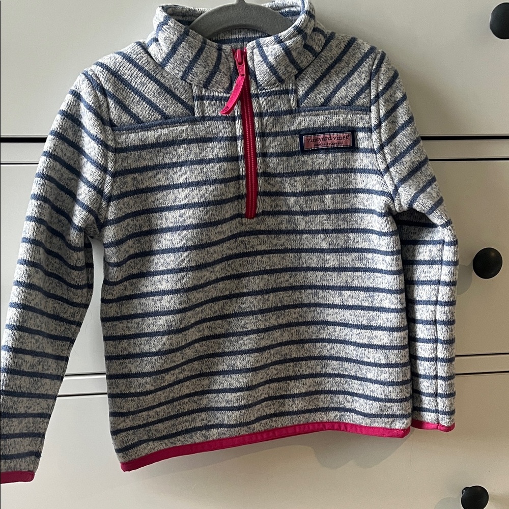 Vineyard Vines Blue and Gray Striped Kids Hoodie